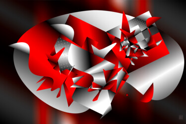 Digitale Kunst getiteld "'Pooling the Red' -…" door Rosemary Collard, Origineel Kunstwerk, 2D Digital Work