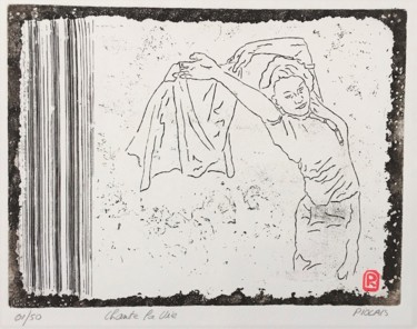 Gravures & estampes intitulée "Les Encadrés n°1" par Rosemary Piolais, Œuvre d'art originale, Eau-forte
