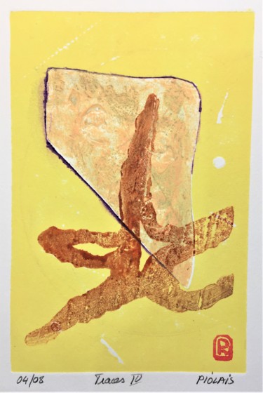 Prenten & gravures getiteld "Traces IV" door Rosemary Piolais, Origineel Kunstwerk, Gravure