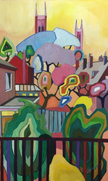 绘画 标题为"lincoln cathedral" 由rosemary bonnin, 原创艺术品, 油