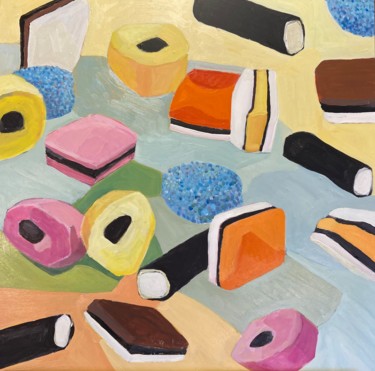 绘画 标题为"liquoriceallsorts" 由rosemary bonnin, 原创艺术品