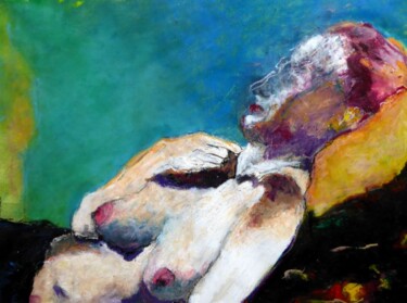 Peinture intitulée "La sieste/the nap" par Rosemay Dahan, Œuvre d'art originale, Encre