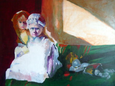 Peinture intitulée ""Childhood 2" par Rosemay Dahan, Œuvre d'art originale, Acrylique