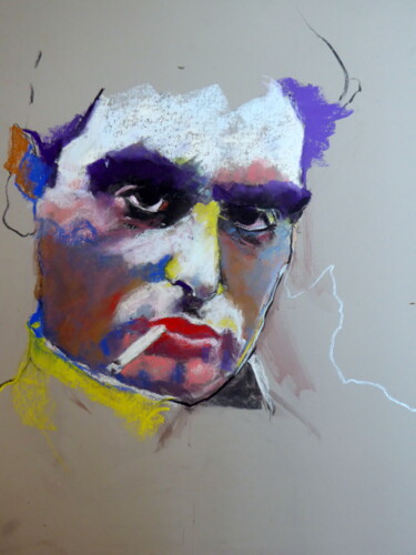 Painting titled "Robert Capa" by Rosemay Dahan, Original Artwork, Pastel