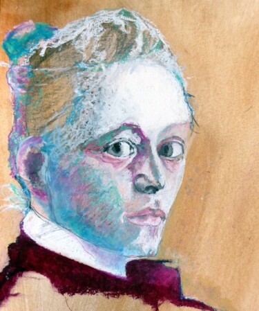 Peinture intitulée "Young Helene Schjer…" par Rosemay Dahan, Œuvre d'art originale, Pastel