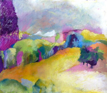 Painting titled "La Sagne 2" by Rosemay Dahan, Original Artwork, Pastel