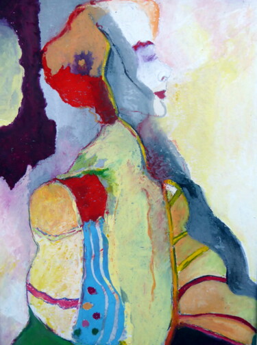 Malerei mit dem Titel "La marquise" von Rosemay Dahan, Original-Kunstwerk, Pastell