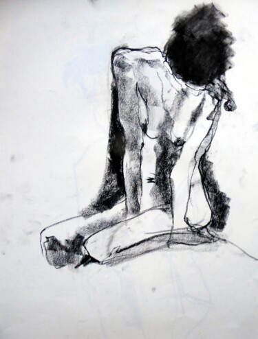 图画 标题为“Twiggy 3” 由Rosemay Dahan, 原创艺术品, 木炭