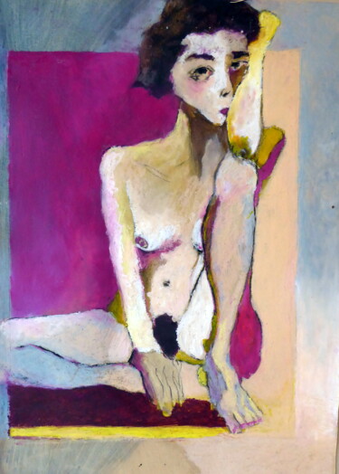 Painting titled "Stolen Twiggy (2020)" by Rosemay Dahan, Original Artwork, Pastel