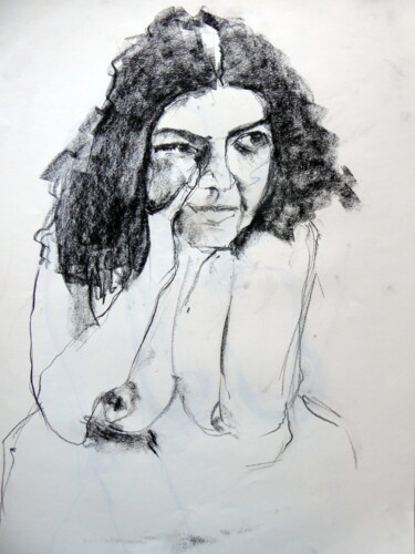 Drawing titled "Charlene" by Rosemay Dahan, Original Artwork, Charcoal