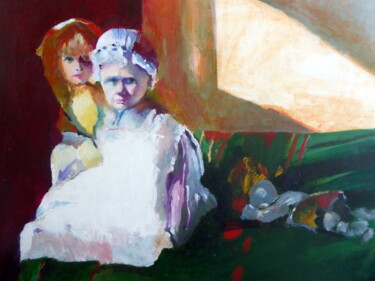 Pintura titulada "Childhood 1" por Rosemay Dahan, Obra de arte original, Acrílico Montado en Bastidor de camilla de madera