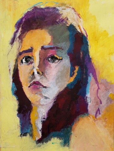 Pittura intitolato "Céline in a sunny s…" da Rosemay Dahan, Opera d'arte originale, Pastello