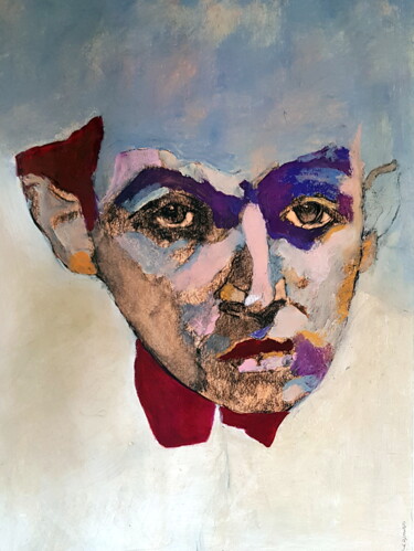 Painting titled "Egon Schiele portra…" by Rosemay Dahan, Original Artwork, Acrylic