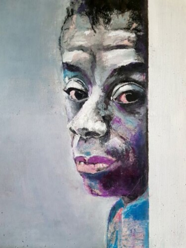 Painting titled "James Baldwin 3" by Rosemay Dahan, Original Artwork, Acrylic