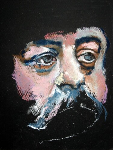 Painting titled "Flaubert" by Rosemay Dahan, Original Artwork, Pastel