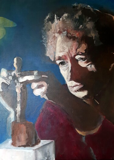 Картина под названием "Alberto Giacometti" - Rosemay Dahan, Подлинное произведение искусства, Акрил