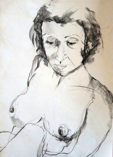 Dessin intitulée "Anna-Luisa in Septe…" par Rosemay Dahan, Œuvre d'art originale, Fusain