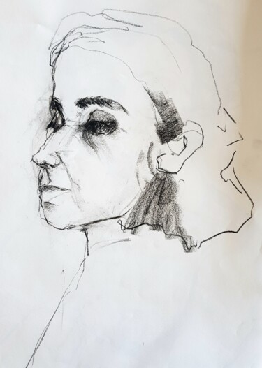 Drawing titled "Anna-Luisa in septe…" by Rosemay Dahan, Original Artwork, Charcoal