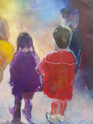 Pittura intitolato "Childhood 4" da Rosemay Dahan, Opera d'arte originale, Pastello