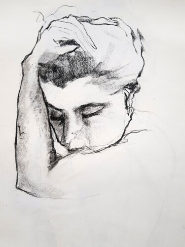 Drawing titled "Isabelle1" by Rosemay Dahan, Original Artwork, Charcoal