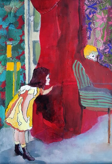 Peinture intitulée "Hide and seek" par Rosemay Dahan, Œuvre d'art originale, Pastel