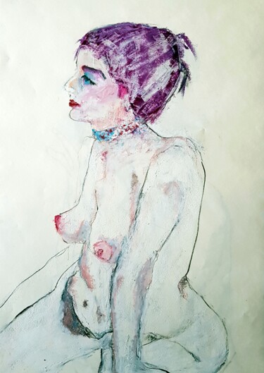 Drawing titled "Clara in April" by Rosemay Dahan, Original Artwork, Pastel