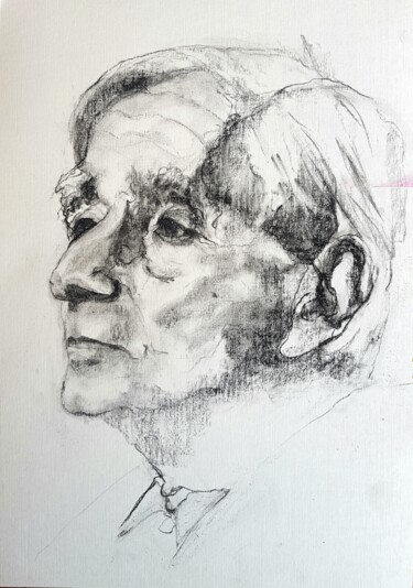 Drawing titled "Vladimir Jankelevit…" by Rosemay Dahan, Original Artwork, Charcoal