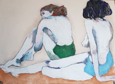 Malerei mit dem Titel "By the sea" von Rosemay Dahan, Original-Kunstwerk, Pastell