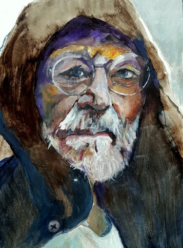绘画 标题为“Anselm Kiefer portr…” 由Rosemay Dahan, 原创艺术品, 墨