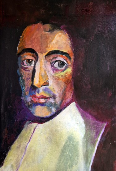 Malerei mit dem Titel "Baruch SPINOZA" von Rosemay Dahan, Original-Kunstwerk, Pastell