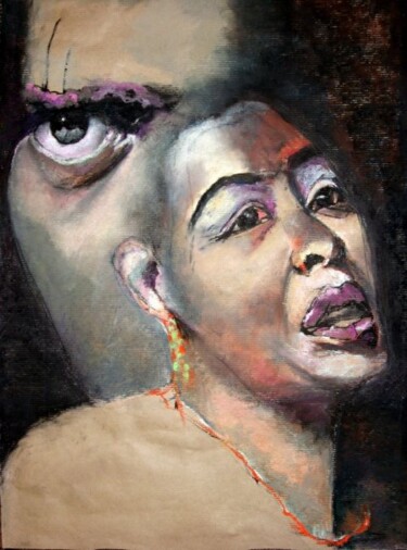 Peinture intitulée "Billie Holiday et B…" par Rosemay Dahan, Œuvre d'art originale, Pastel