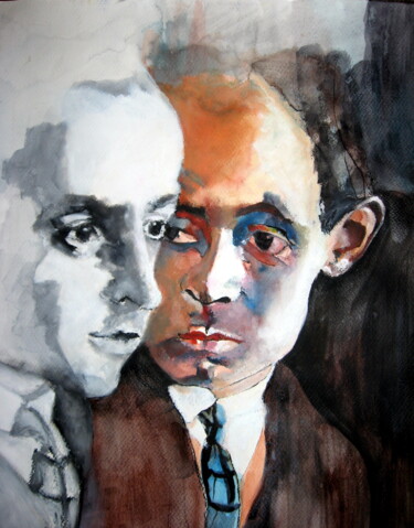 Malerei mit dem Titel "Egon Schiele" von Rosemay Dahan, Original-Kunstwerk, Tinte