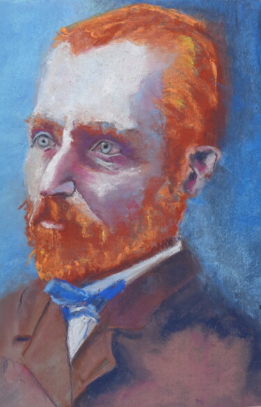 Disegno intitolato "Vincent Van Gogh" da Rosemay Dahan, Opera d'arte originale, Pastello
