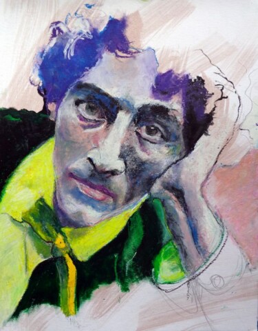 Schilderij getiteld "Marc Chagall" door Rosemay Dahan, Origineel Kunstwerk, Olie