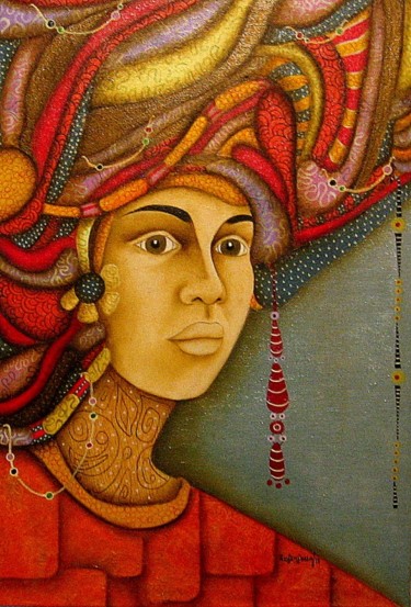 Pintura titulada "17-obirin-mujer-luc…" por Jorge Luis Rosensvaig, Obra de arte original