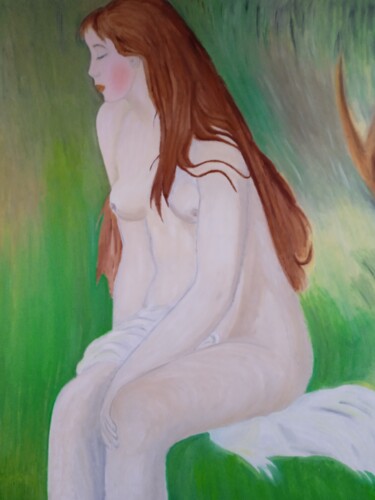 Картина под названием "La hija del Druida" - Roser Solà, Подлинное произведение искусства, Масло