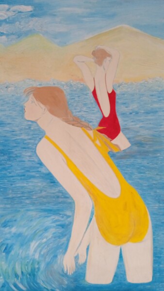 Pintura titulada "Las bañistas" por Roser Solà, Obra de arte original, Oleo