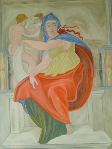 Painting titled "Sibila Delfica" by Roser Solà, Original Artwork, Oil
