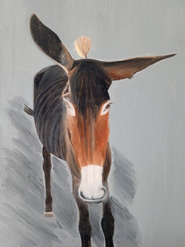 Painting titled "El burro" by Roser Solà, Original Artwork, Oil