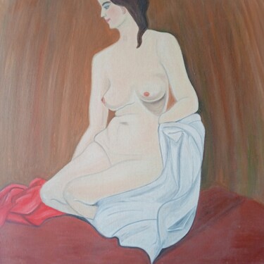 Painting titled "Mujer desnuda" by Roser Solà, Original Artwork, Oil