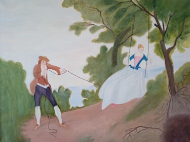 Pittura intitolato "El columpio" da Roser Solà, Opera d'arte originale, Olio