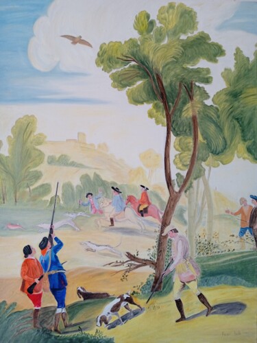 Painting titled "La Caça" by Roser Solà, Original Artwork, Oil