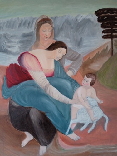 Pintura intitulada "Santa Anna la Virge…" por Roser Solà, Obras de arte originais, Óleo