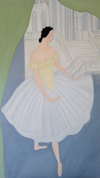 Painting titled "La bailarina" by Roser Solà, Original Artwork, Oil Mounted on Wood Stretcher frame