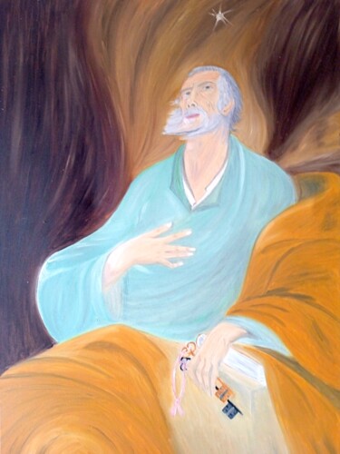 Картина под названием "Sant Pere" - Roser Solà, Подлинное произведение искусства, Масло