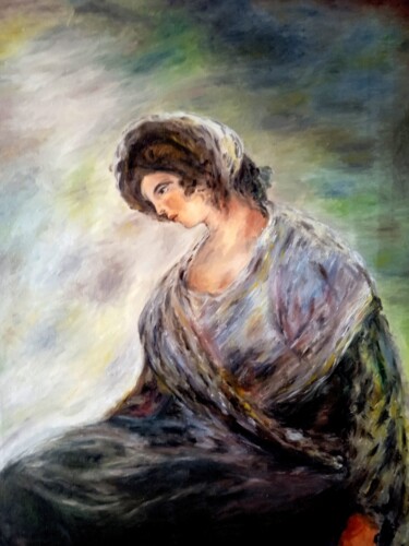 Pintura titulada "La lechera de Burde…" por Roser Solà, Obra de arte original, Oleo