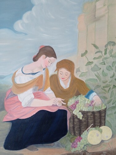 Картина под названием "Las jornaleras" - Roser Solà, Подлинное произведение искусства, Масло