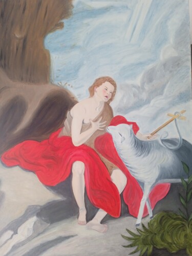 Pittura intitolato "San Juan Bautista n…" da Roser Solà, Opera d'arte originale, Olio