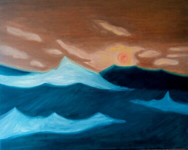 Pintura titulada "Mar revuelto" por Roser Solà, Obra de arte original, Oleo