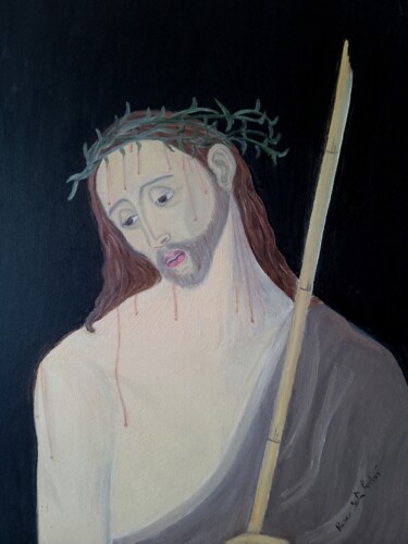 Painting titled "Cristo" by Roser Solà, Original Artwork, Oil